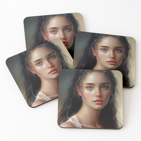 Item preview, Elegant Portrait of a Young Girl Digital Painting designed and sold by CodeAndColors.