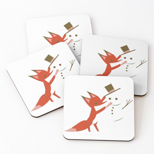 Item preview, Snow Fox Snowman Sticker designed and sold by Lovely-Lotus.