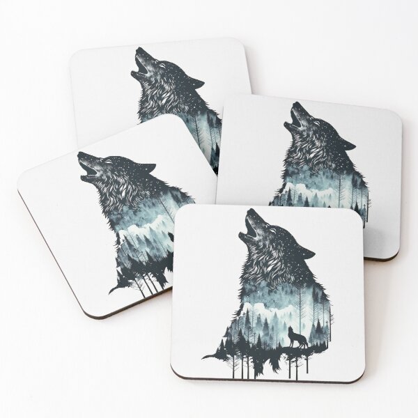 Item preview, Howling Wolf Double Exposure designed and sold by Wander Lost.