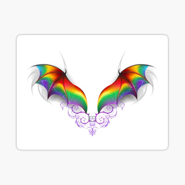 "Wings Of Rainbow Dragon" Sticker For Sale By Blackmoon9 | Redbubble