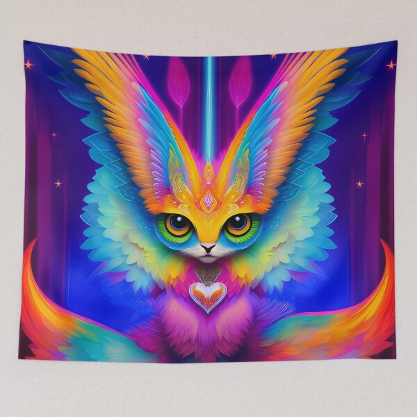 Item preview, Rainbow Cat Bird Fusion designed and sold by LuliandFriends.