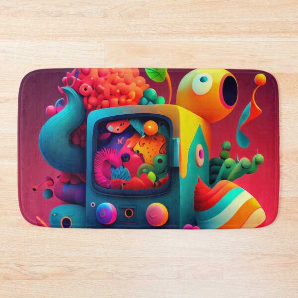 Item preview, Fun Colorful Small Microwave Cartoon Digital Painting designed and sold by CodeAndColors.