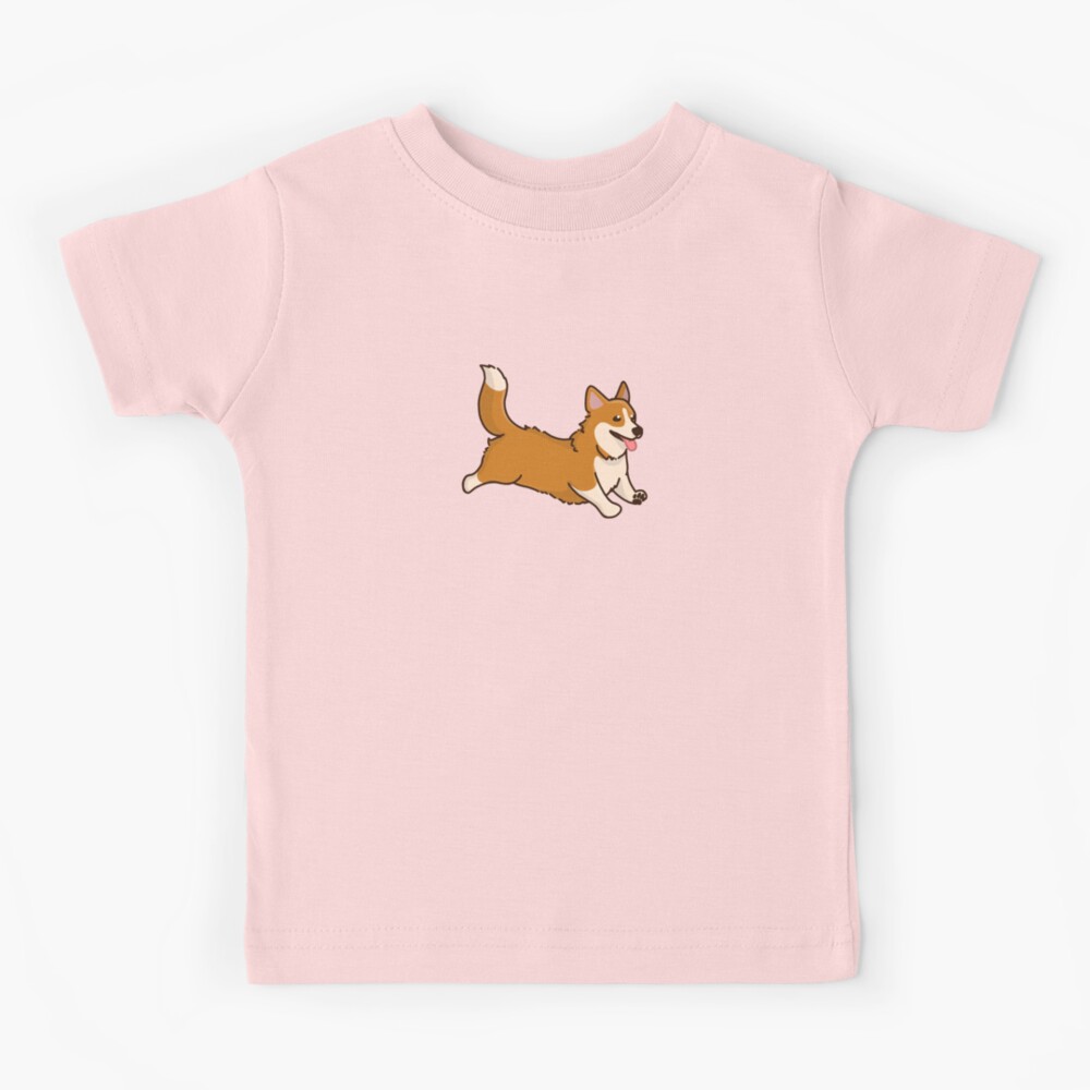 Simple red and white Corgi running | Kids T-Shirt