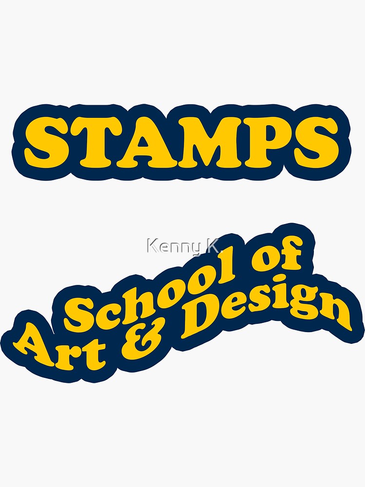 "Stamps School of Art and Design" Sticker for Sale by kandy21299