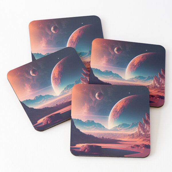 Item preview, Amazing Mars Landscape with Alien Planets Digital Painting designed and sold by CodeAndColors.
