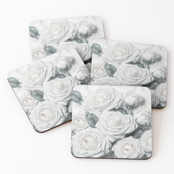 Item preview, white roses nature background. flower wallpaper designed and sold by ShopThousand.