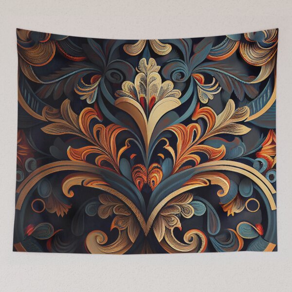 Item preview, Elegant Beautiful Fancy Floral Pattern Digital Painting designed and sold by CodeAndColors.