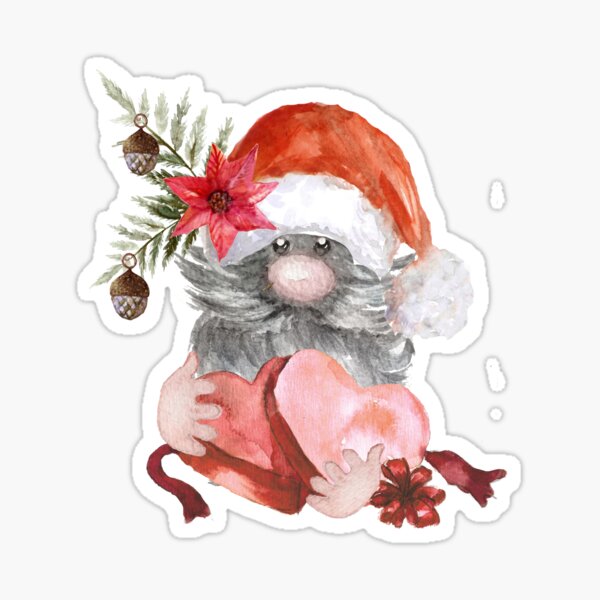 Item preview, Christmas gnome.Watercolor Santa Claus gnome.Christmas elf designed and sold by Marina Braga  Artista en acuarela y diseñadora gráfica.