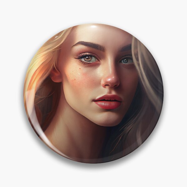 Artikelvorschau, Portrait of a Pretty Blonde Girl Digital Painting entworfen und verkauft von CodeAndColors.