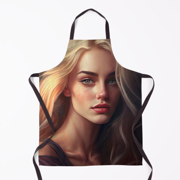 Artikelvorschau, Portrait of a Pretty Blonde Girl Digital Painting entworfen und verkauft von CodeAndColors.
