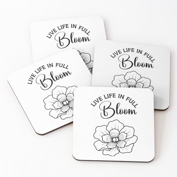 Item preview, Live Life in Full Bloom With Flower Line Artwork designed and sold by HappyLife4U.