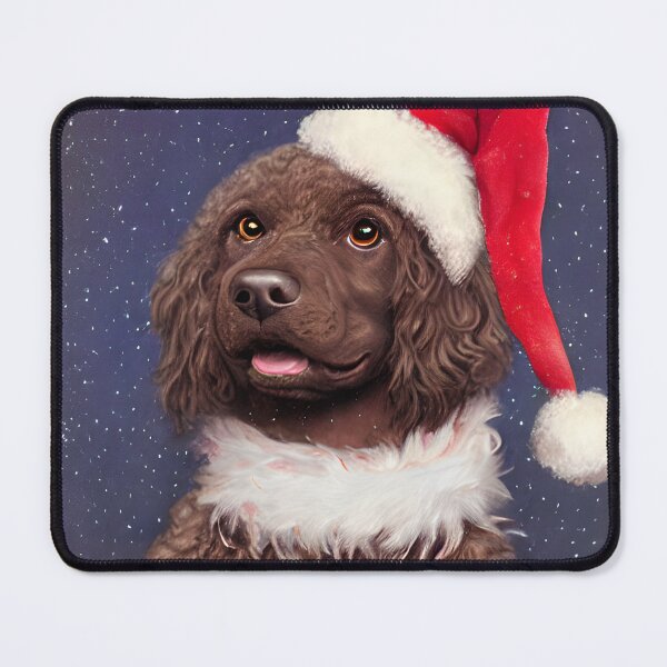 Item preview,  Christmas Irish Water Spaniel Wearing A Santa Hat designed and sold by ZenEverAI.