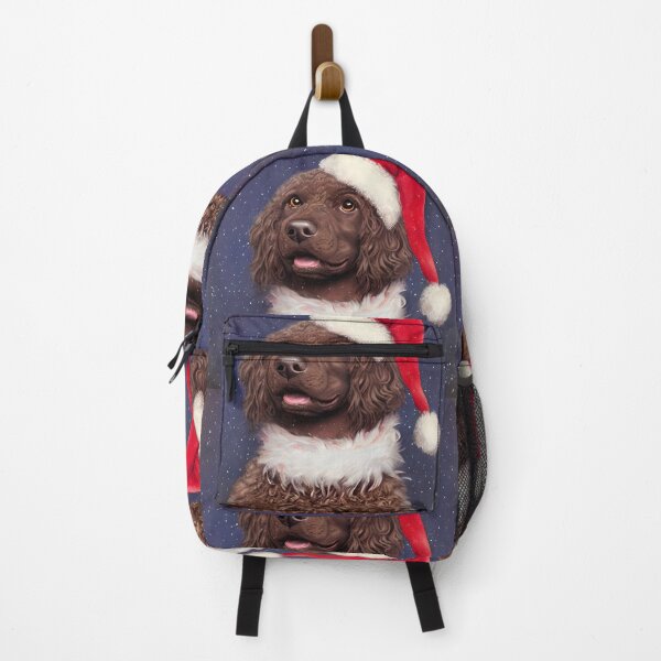 Item preview, Christmas Irish Water Spaniel Wearing A Santa Hat designed and sold by ZenEverAI.