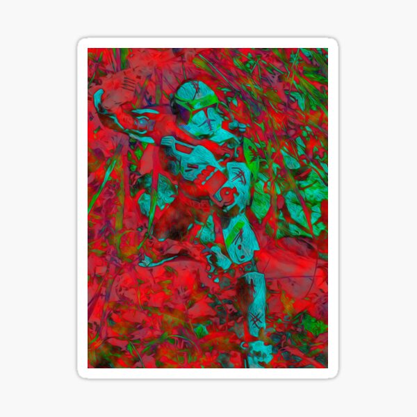 Vista previa del artículo con la obra «Soldado azul, noche roja», diseñado y vendido por ClassicoArts.