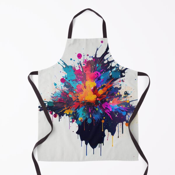 Item preview, Colorful Abstract Splatter Paint on White Digital Painting designed and sold by CodeAndColors.