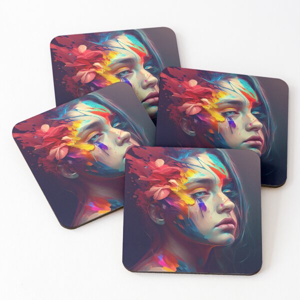 Item preview, Beautiful Abstract Acryllic Woman Portrait Digital Painting designed and sold by CodeAndColors.