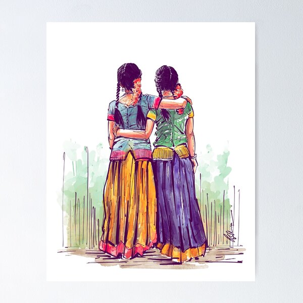 Buy Village talk Handmade Painting by CASIOPIA BHATTACHARYA.  Code:ART_7088_42418 - Paintings for Sale online in India.