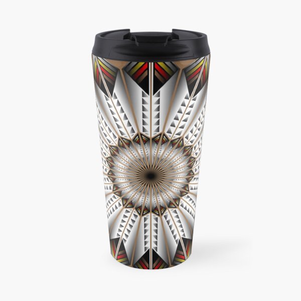 Native Feather Design Travel Coffee Mug