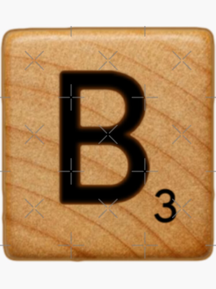 "Scrabble Tile Letter B Initial "B"" Sticker For Sale By RstyBcktWkshp ...