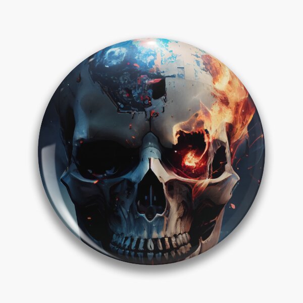 Item preview, Corrupted Skull on Fire Digital Painting designed and sold by CodeAndColors.