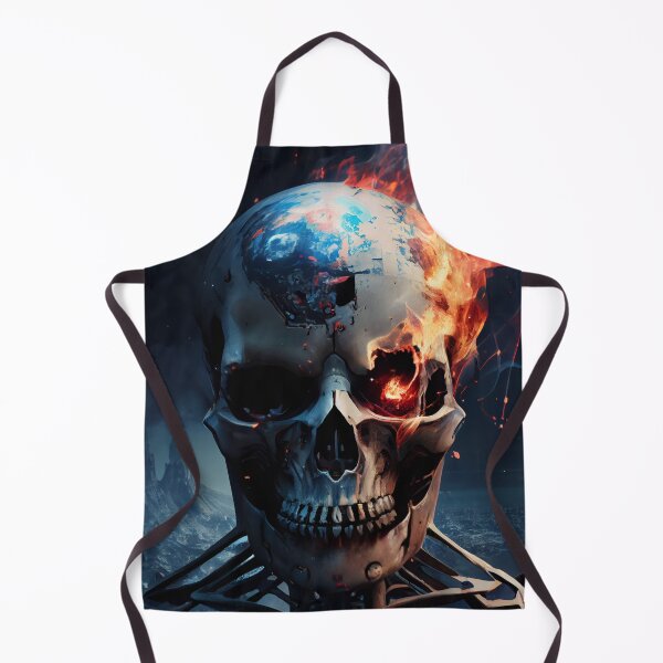 Item preview, Corrupted Skull on Fire Digital Painting designed and sold by CodeAndColors.
