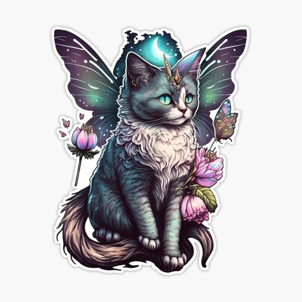 A mythical creature with ragdoll cat, wings - pokemon inspired