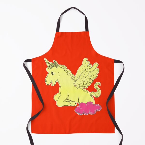 Item preview, Yellow Unicorn Horse Popping Up From A Cloud (Original Drawing by ACCI) designed and sold by VanyssaGraphics.