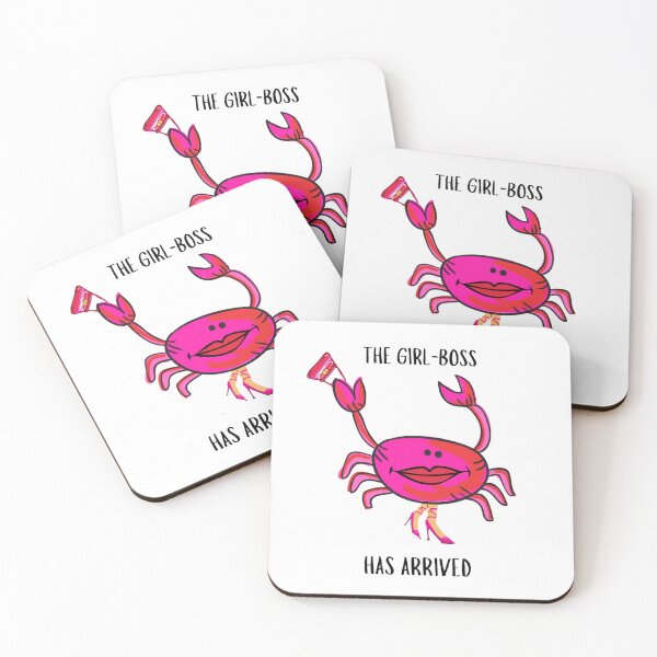 Item preview, GIRL BOSS #1 PINK CRAB FUNNY GIRLS WOMENS WHITE BACKGROUND  designed and sold by EllieMonroe.