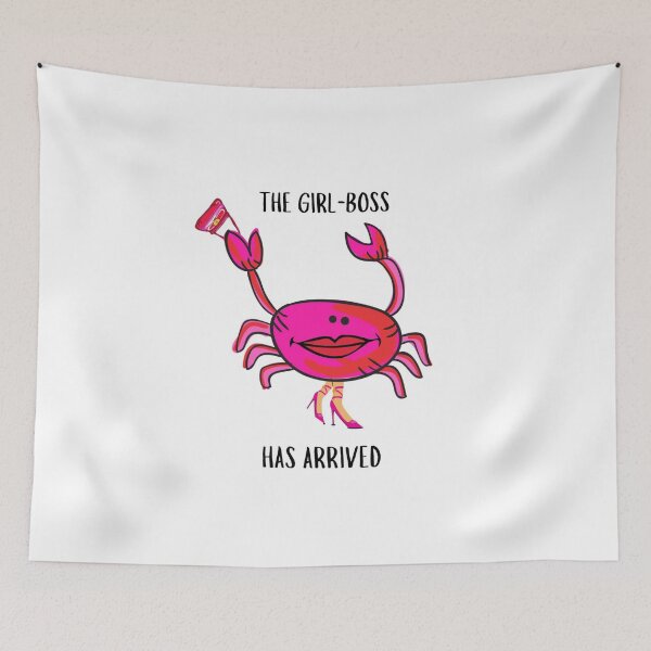 Item preview, GIRL BOSS #1 PINK CRAB FUNNY GIRLS WOMENS WHITE BACKGROUND  designed and sold by EllieMonroe.
