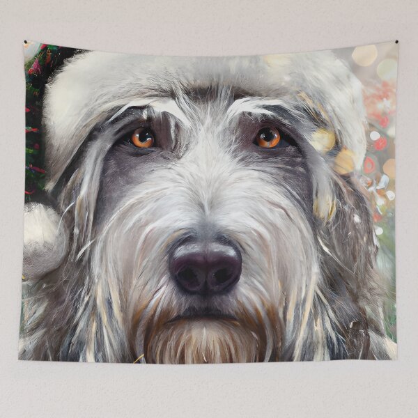 Artikelvorschau,  Weihnachtsirischer Wolfshund, der eine Weihnachtsmütze trägt entworfen und verkauft von ZenEverAI.