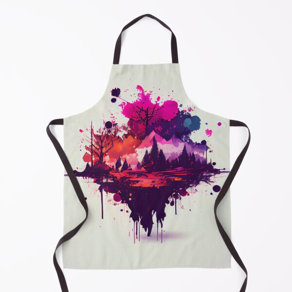 Artikelvorschau, Cool Floating Forest Splatter Paint on White Digital Painting entworfen und verkauft von CodeAndColors.