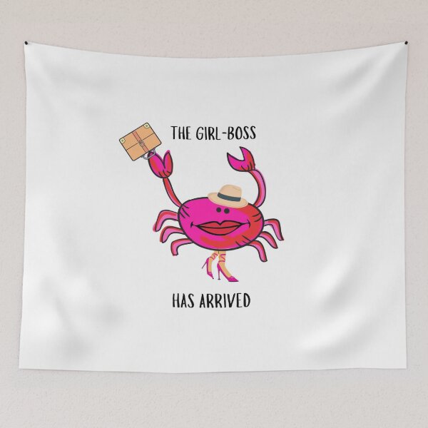 Item preview, GIRL BOSS #3 PINK CRAB HAT BRIEFCASE FUNNY GIRLS WOMENS WHITE BACKGROUND  designed and sold by EllieMonroe.