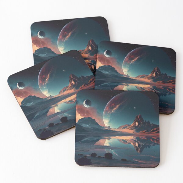 Item preview, Breathtaking Alien Planet Landscape with Giant Planets Digital Painting designed and sold by CodeAndColors.