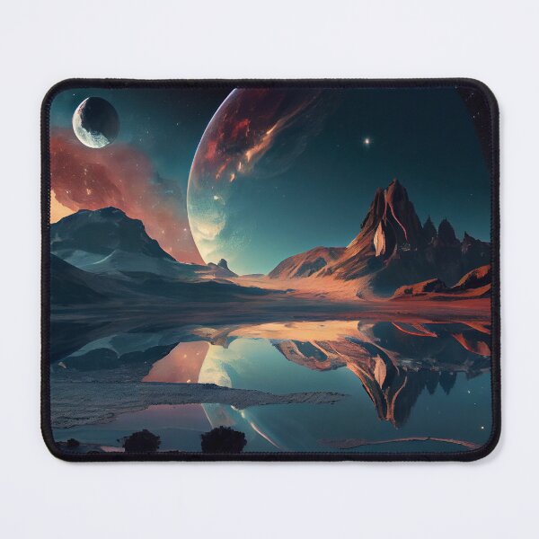 Item preview, Breathtaking Alien Planet Landscape with Giant Planets Digital Painting designed and sold by CodeAndColors.