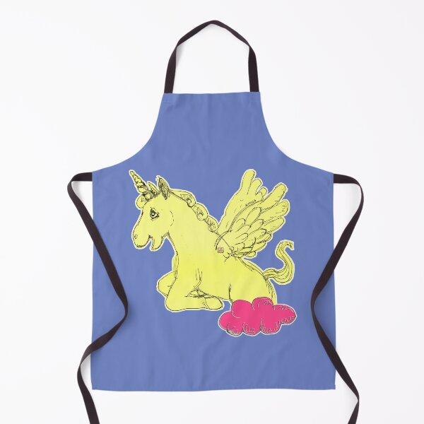 Item preview, Yellow Unicorn Horse Popping Up From A Cloud (Original Drawing by ACCI) designed and sold by VanyssaGraphics.