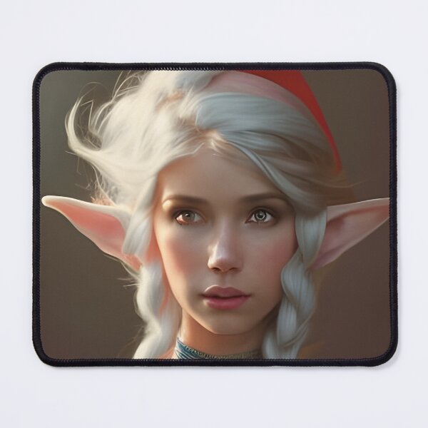 Item preview, Sexy Blonde North Pole Elf in White and Red Bikini with Pigtails designed and sold by Eliteijr.