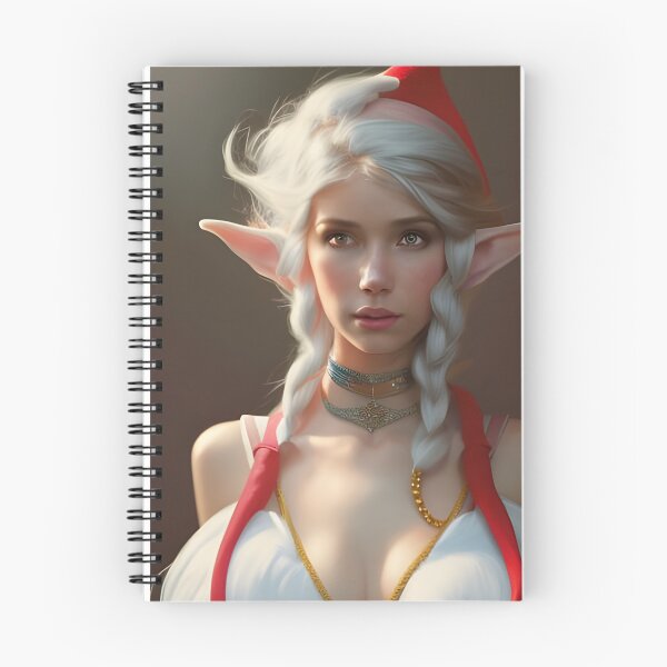 Item preview, Sexy Blonde North Pole Elf in White and Red Bikini with Pigtails designed and sold by Eliteijr.