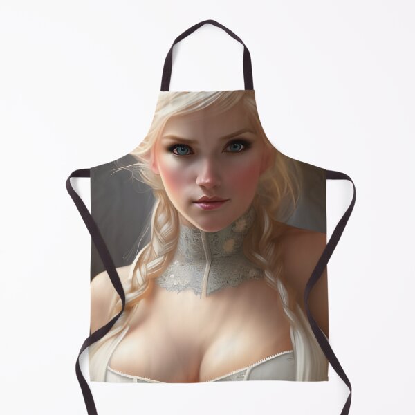 Item preview, Sexy Blonde North Pole Elf in White Corset with Blue Lace Choker designed and sold by Eliteijr.