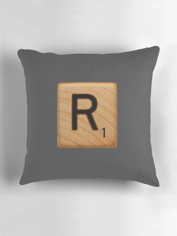 Thumbnail 3 of 4, Pillow, Scrabble Tile Letter R Initial "R" designed and sold by RstyBcktWkshp.