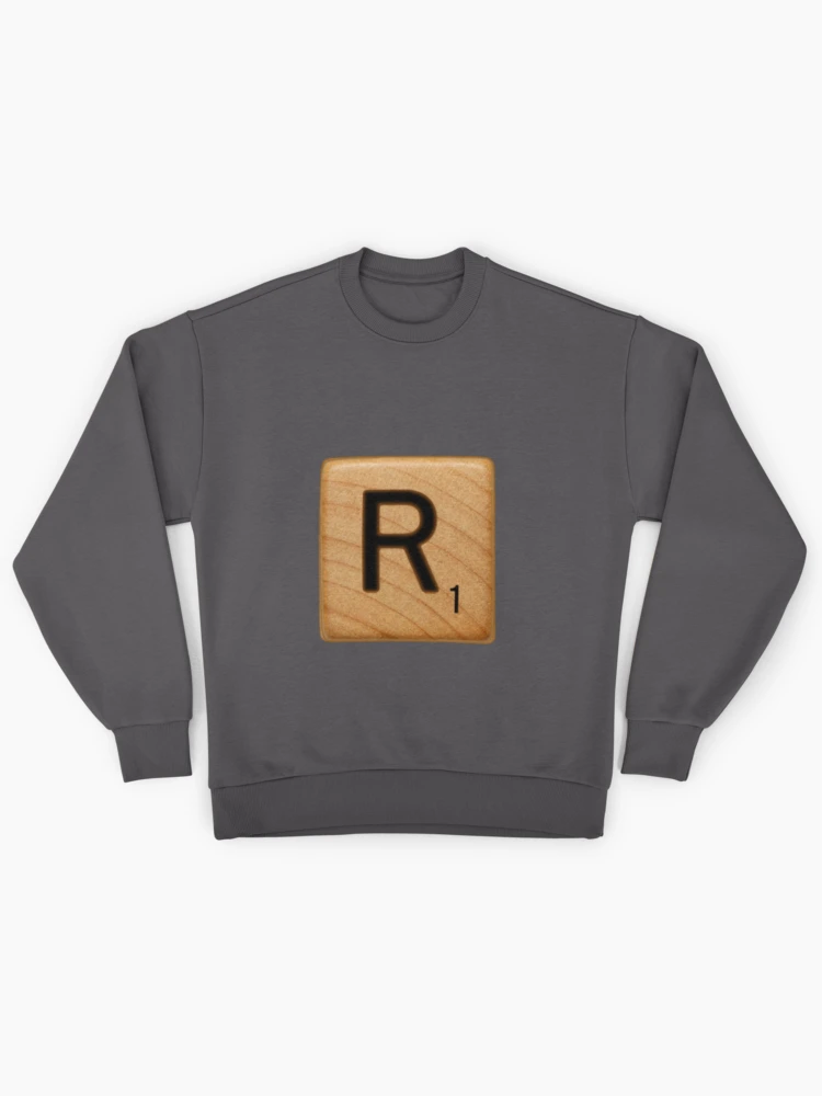 Thumbnail 1 of 6, Premium Oversized Sweatshirt, Scrabble Tile Letter R Initial "R" designed and sold by RstyBcktWkshp.