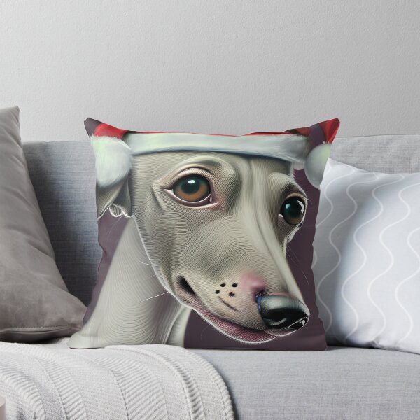 Item preview, Christmas Italian Greyhound Wearing A Santa Hat designed and sold by ZenEverAI.