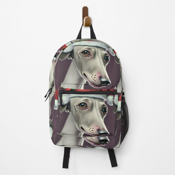 Item preview, Christmas Italian Greyhound Wearing A Santa Hat designed and sold by ZenEverAI.