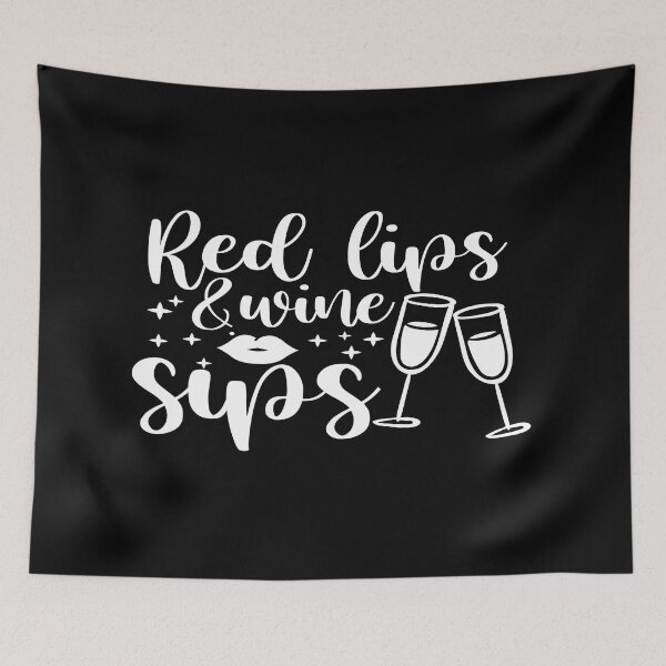 Item preview, Red lips and wine sips designed and sold by phassystore.