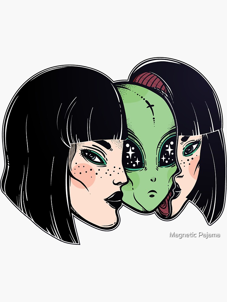 Green Alien E.T. Disguised as a Woman on Earth by MagneticMama