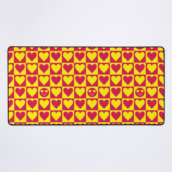 Item preview, Heart Eyes Smiley y Heart Plaid Patrón a cuadros | Viva Magenta y Amarillo designed and sold by rsty11.
