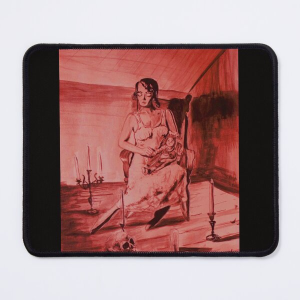 Item preview, Possessed Woman holding a doll in red designed and sold by aprilwebbartist.