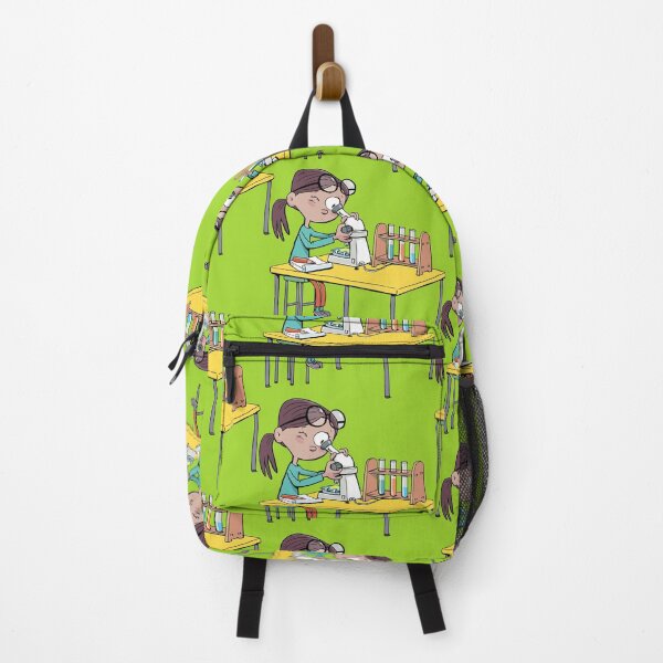 Item preview, girl with a microscope is doing an experiment and writing down the details designed and sold by duxpavlic.