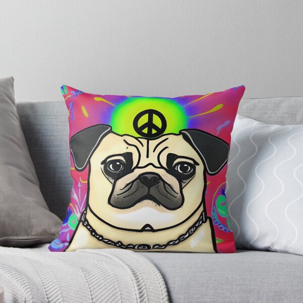 Item preview, Peace Pug - Cartoon Pug designed and sold by pugmom4.