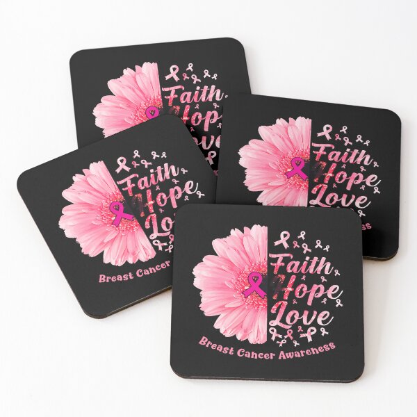 Item preview, Breast Cancer Faith Hope Love Flower Pink Ribbon Breast Cancer Awareness 2 Warrior designed and sold by TiniClothing555.