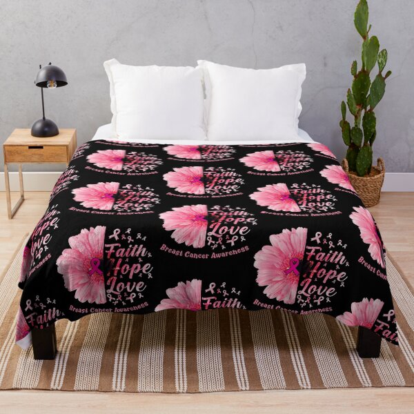 Item preview, Breast Cancer Faith Hope Love Flower Pink Ribbon Breast Cancer Awareness 2 Warrior designed and sold by TiniClothing555.